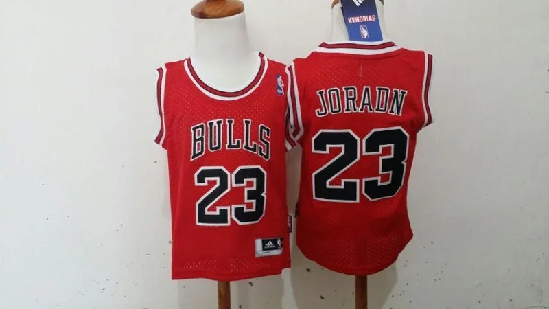 Basketball Jersey With Digital Print-Bulls 23 Jordan Red Toddler Basketball Jerseys