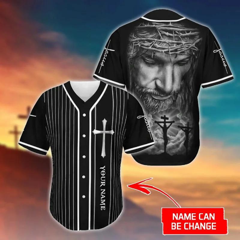 Football Jersey With Anti-Shrink Design-Basketball Jersey With Anti-Shrink Design-Baseball Jersey With Striped Cuffs-Cross, Christ Baseball Jersey - The Savior Custom Baseball Jersey Shirt For Men Women