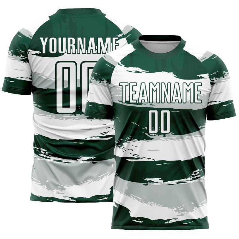 Personalized Football Jersey For Sale-Custom Green White Sublimation Soccer Uniform Jersey