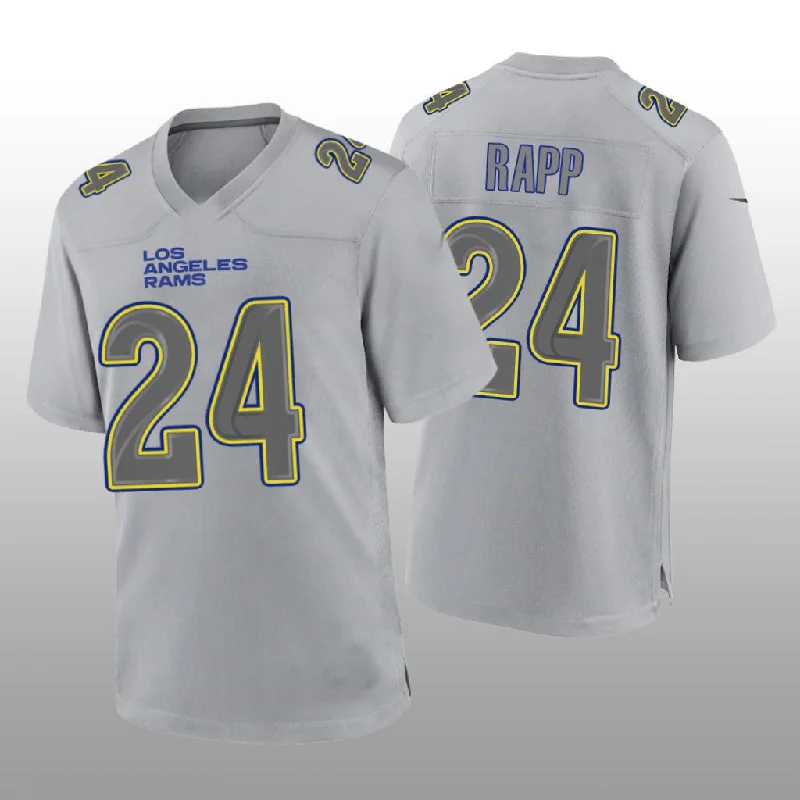 Rugby Jersey With Collector’s Patch-LA.Rams #24 Taylor Rapp Gray Atmosphere Game Jersey Stitched American Football Jerseys