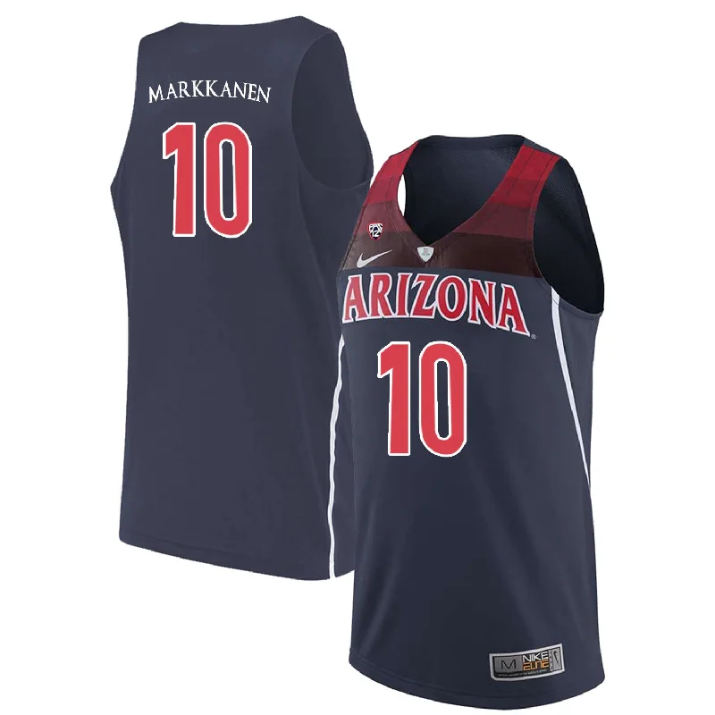 Basketball Jersey For Home Games-Arizona Wildcats 10 Lauri Markkanen Navy College Basketball Basketball Jersey