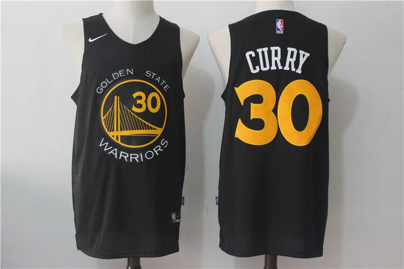 Basketball Jersey For School Teams-Warriors 30 Stephen Curry Black Stitched Basketball Jersey