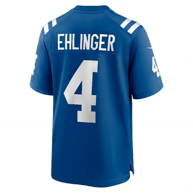 Rugby Jersey With Zipper-IN. Colts #4 Sam Ehlinger Royal Game Jersey Stitched American Football Jerseys