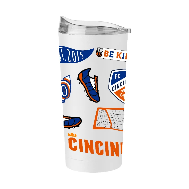 Team Mug With QR Code-FC Cincinnati 20oz Native Powder Coat Tumbler