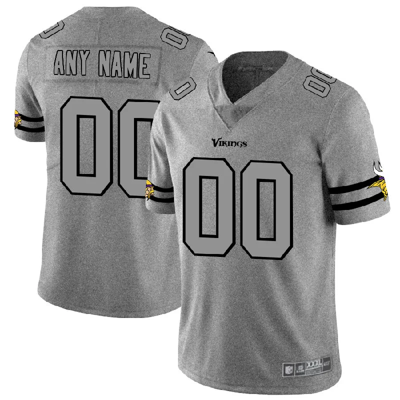 Breathable Rugby Jersey-Custom MN.Vikings 2019 Gray Gridiron Gray Vapor Untouchable Limited Jersey Stitched Jerseys American Football Jerseys