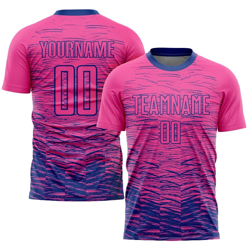 Football Jersey For Dynamic Play-Custom Pink Royal Sublimation Soccer Uniform Jersey