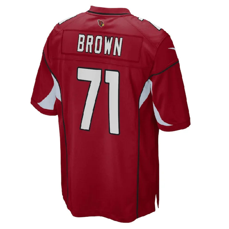 Rugby Jersey For Snowy Days-A.Cardinal #71 Andrew Brown Cardinal Game Player Jersey Stitched American Football Jerseys