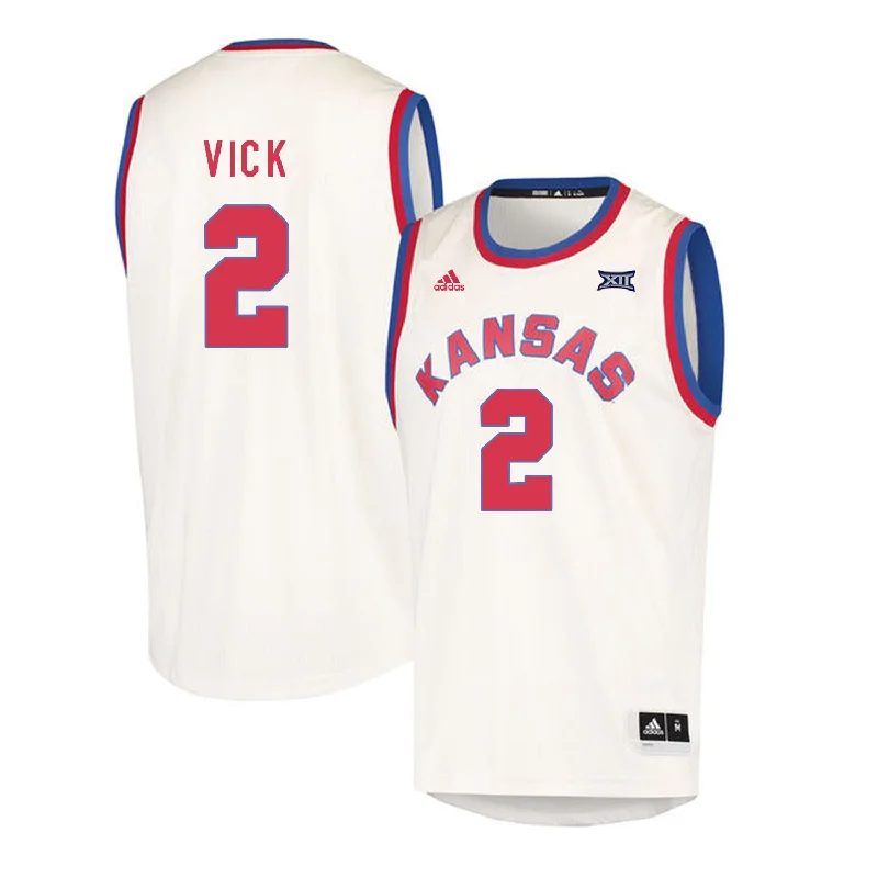 Basketball Jersey For Tournament Play-Kansas Jayhawks 2 Lagerald Vick Cream Throwback College Basketball Basketball Jersey