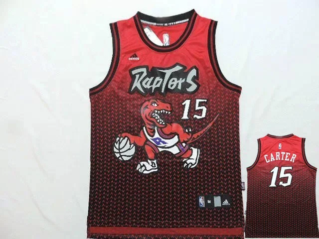 Basketball Jersey With Embroidery-Raptors 15 Carter Red Drift Fashion Swingman Basketball Jerseys