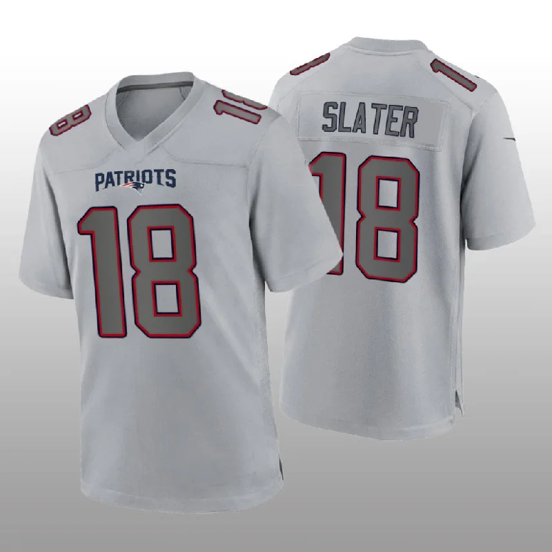 Rugby Jersey For Fitness Enthusiasts-NE.Patriots #18 Matthew Slater Gray Atmosphere Game Jersey Stitched American Football Jerseys