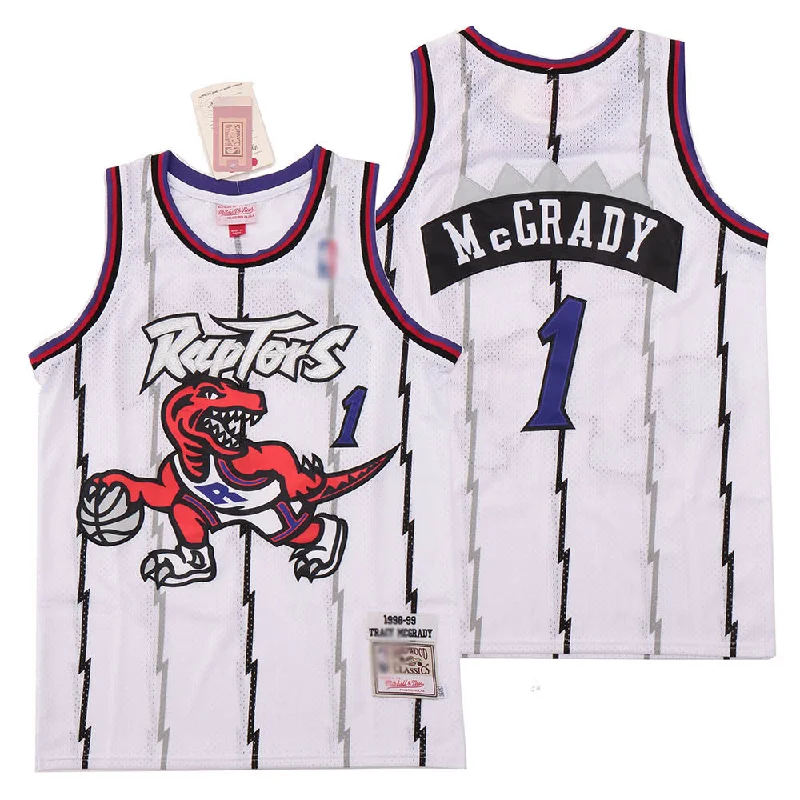 High Quality Basketball Jersey-Raptors 1 Tracy McGrady White 1998-99 Hardwood Classics Basketball Jersey