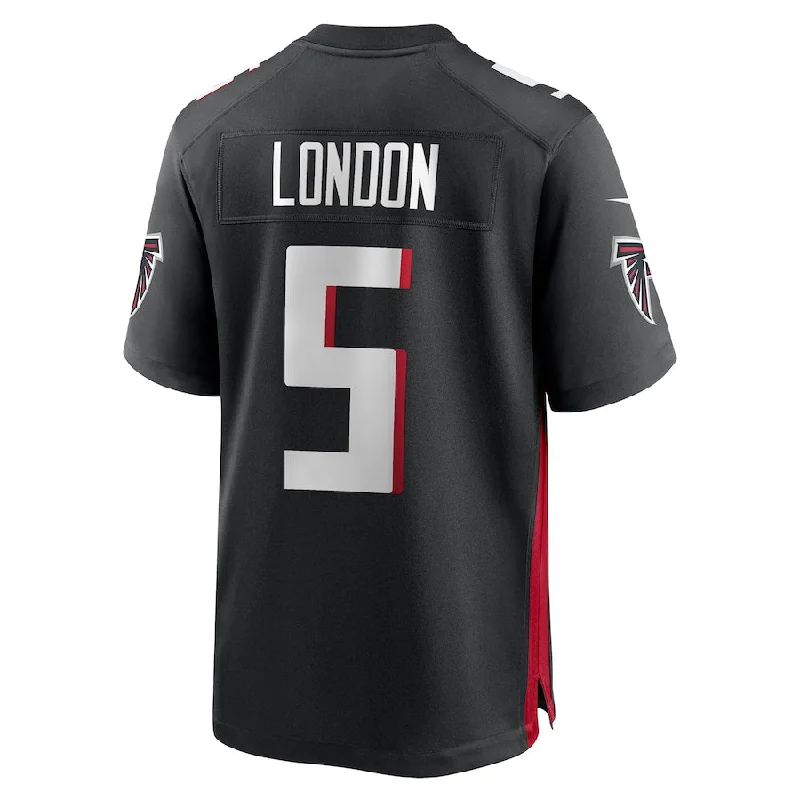 Rugby Jersey With Power Fit-A.Falcons #5 Drake London Black 2022 Draft First Round Pick Game Jersey Stitched American Football Jerseys