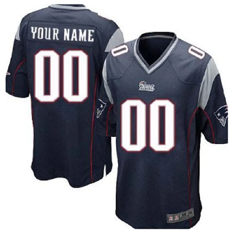 Rugby Jersey For Pub Games-Custom NE.Patriots Blue Game Jersey Stitched American Football Jerseys