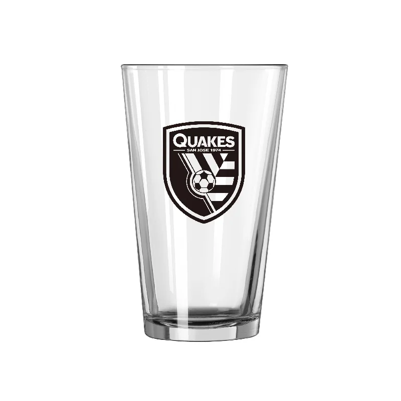 Custom Team Mug-San Jose Earthquakes 16oz Gameday Pint Glass