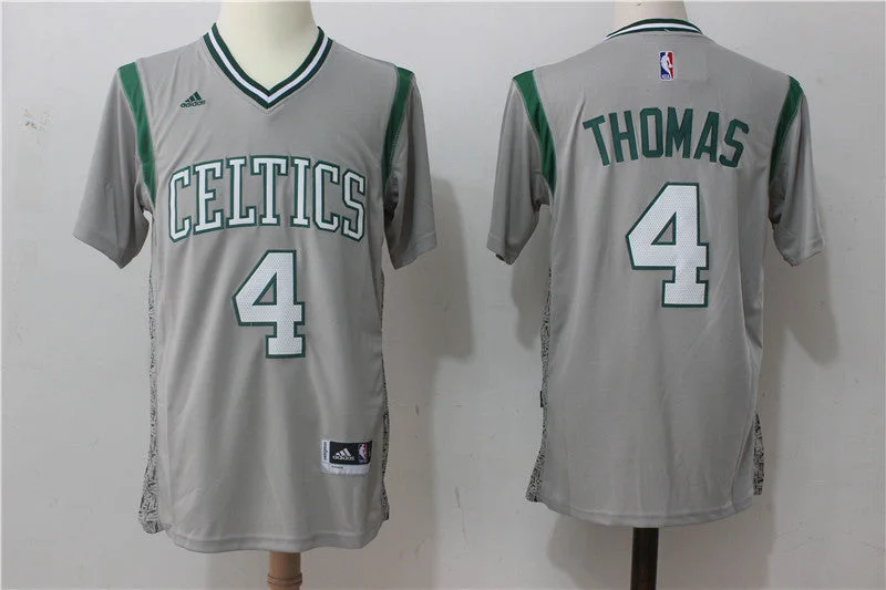 Basketball Jersey For Men-Celtics 4 Isaiah Thomas Gray Pride Swingman Basketball Jersey