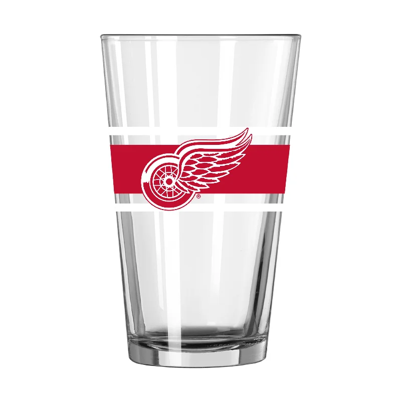 Team Mug With Year-Detroit Red Wings 16oz Stripe Pint Glass