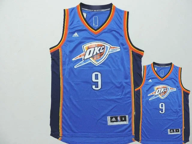 Basketball Jersey With Embroidered Name-Thunder 9 Serge Ibaka Blue 2014 15 Christmas Day Swingman Basketball Jerseys