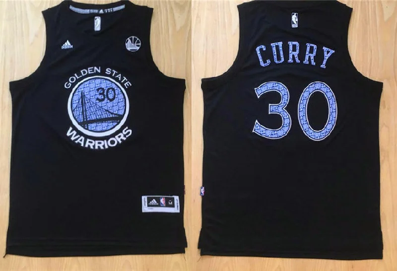 Basketball Jersey For All-Star Games-Warriors 30 Stephen Curry Black Diamond Swingman Basketball Jersey