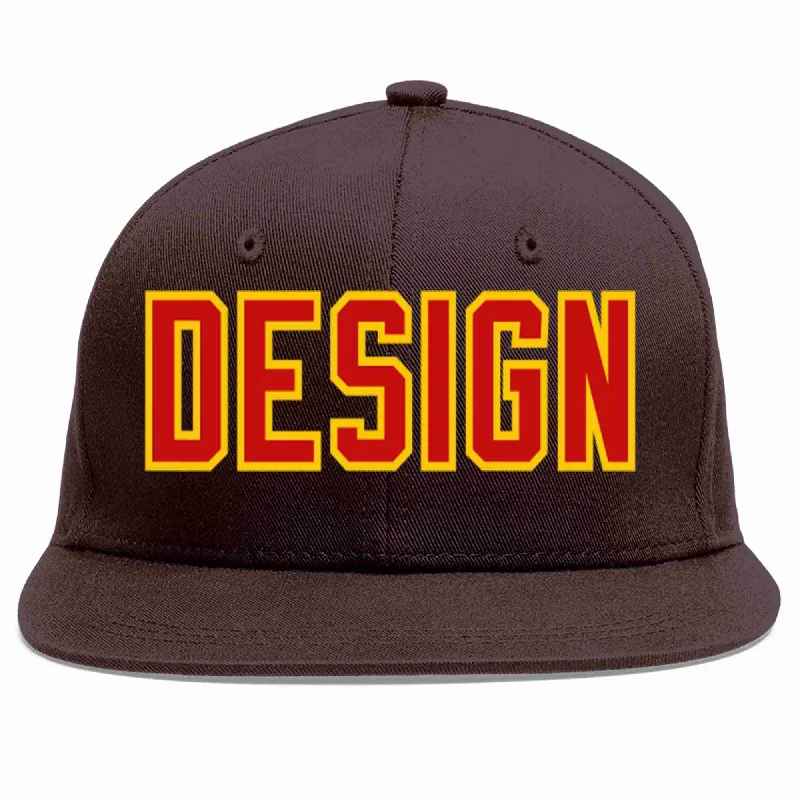 Corduroy Baseball Cap-Custom Brown Red-Yellow Flat Eaves Sport Baseball Cap Design for Men/Women/Youth