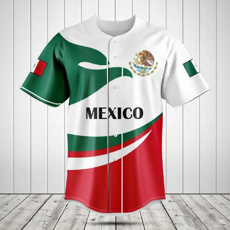 Football Jersey With Graphic Art Design-Basketball Jersey With Team Motto-Baseball Jersey With Urban Style-Coolspod Mexico Flag Fire Style Baseball Jersey Shirt, Gift for Mexican 3D Shirt