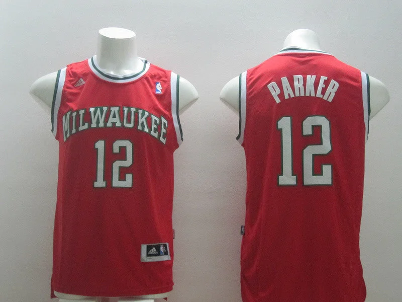 Basketball Jersey For Sportswear Collection-Bucks 12 Parker Red New Revolution 30 Basketball Jerseys