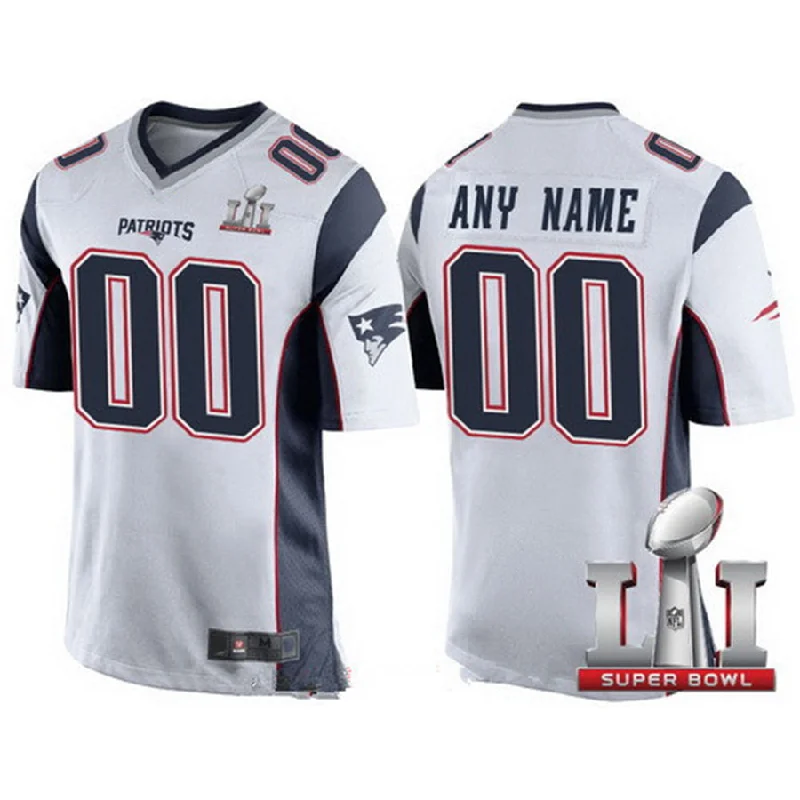 Rugby Jersey For Touch Rugby-Custom NE.Patriots  White 2017 Super Bowl LI Custom Game Jersey Stitched American Football Jerseys