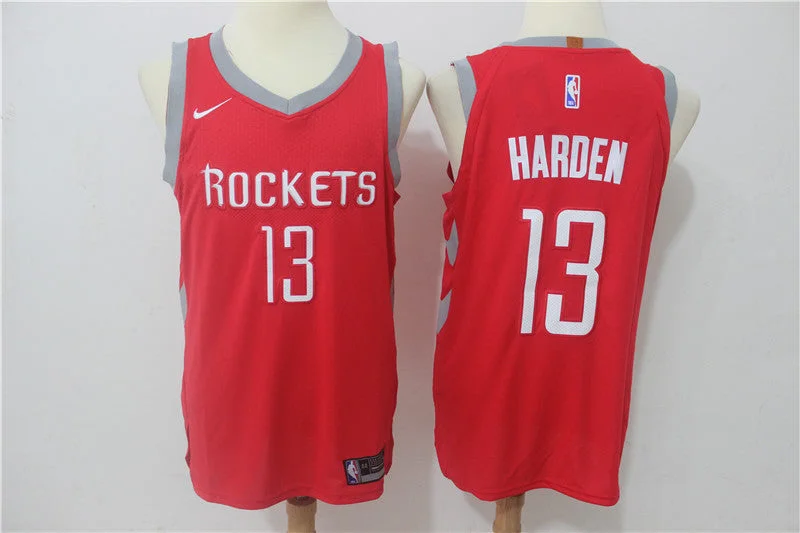 Affordable Basketball Jersey-Rockets 13 James Harden Red Authentic Basketball Jersey