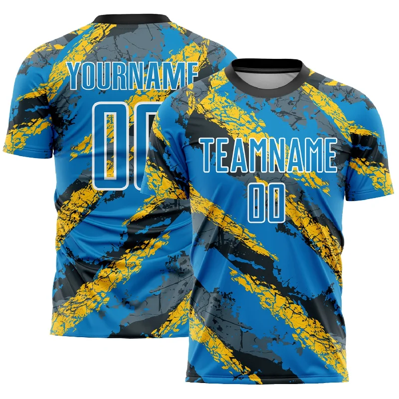 Football Jersey For Sale Near Me-Custom Powder Blue Yellow-White Sublimation Soccer Uniform Jersey