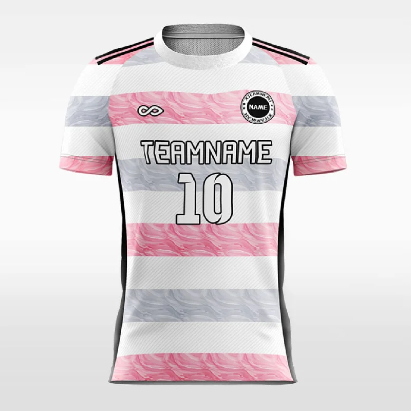 Football Jersey For Women-Old Lady - Custom Soccer Jersey for Men Pink and Grey Sublimated