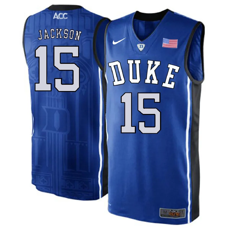 Basketball Jersey For Classic Basketball Style-Duke Blue Devils 15 Frank Jackson Blue Elite College Basketball Basketball Jersey