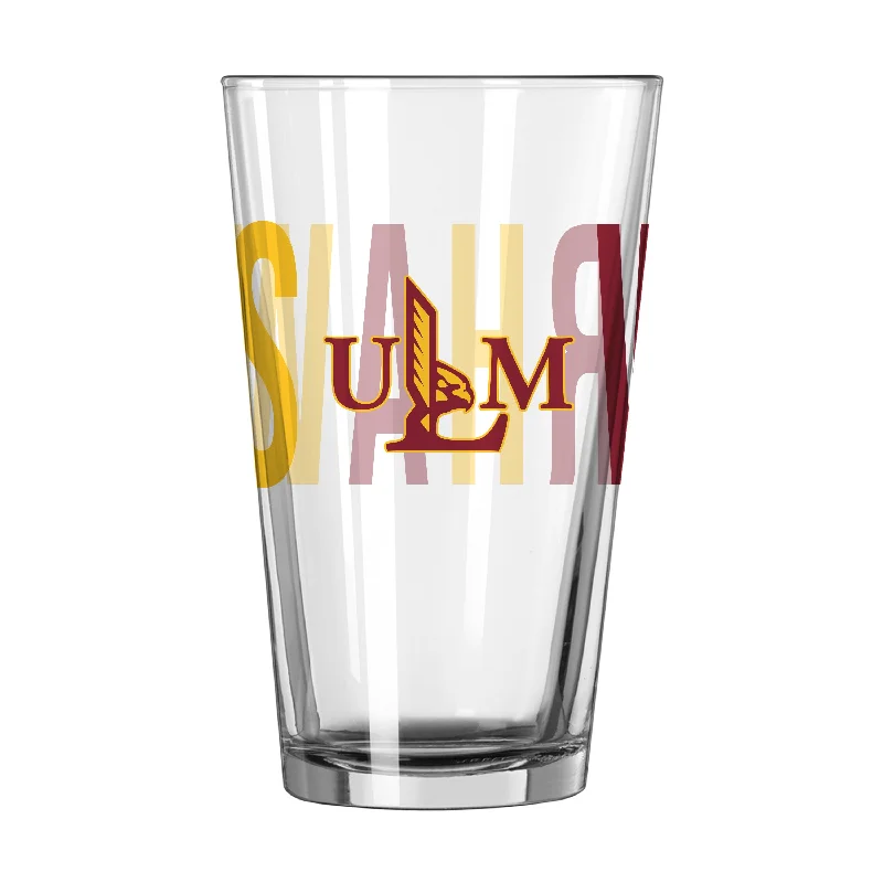 Team Mug With Gradient Colors-Louisiana Monroe 16oz Overtime Pint Glass