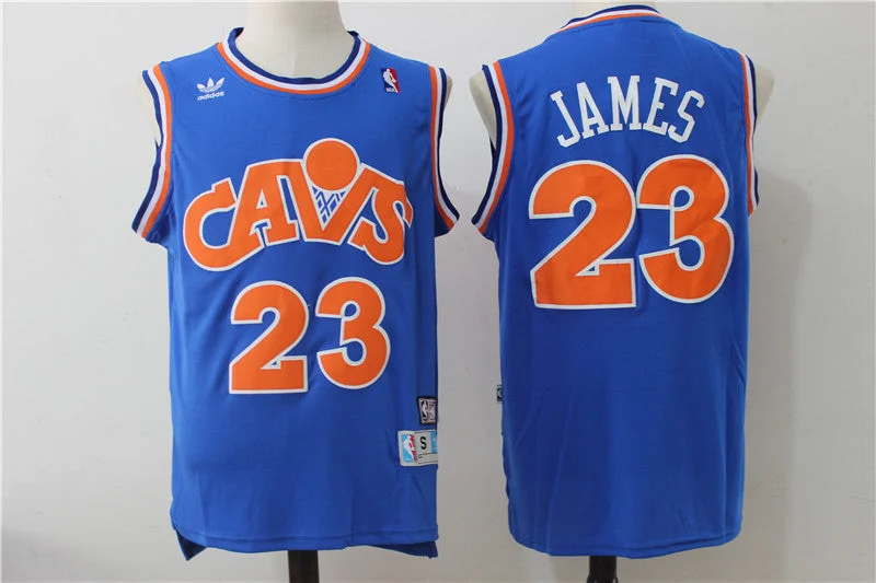 Basketball Jersey For Ultimate Comfort-Cavaliers 23 Lebron James Blue Hardwood Classics Swingman Basketball Jersey