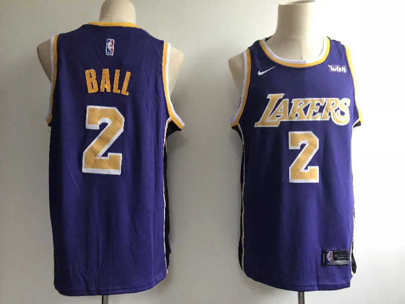 Basketball Jersey With A Classic Look-Lakers 2 Lonzo Ball Purple 2018-19 Swingman Basketball Jersey