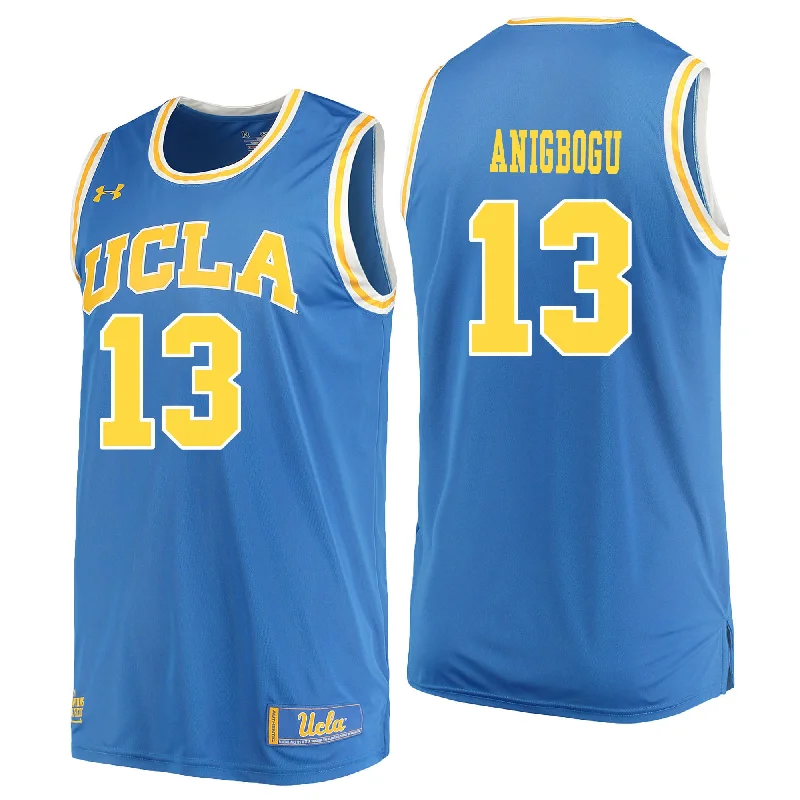 Basketball Jersey With Lightweight Material-UCLA Bruins 13 Ike Anigbogu Blue College Basketball Basketball Jersey