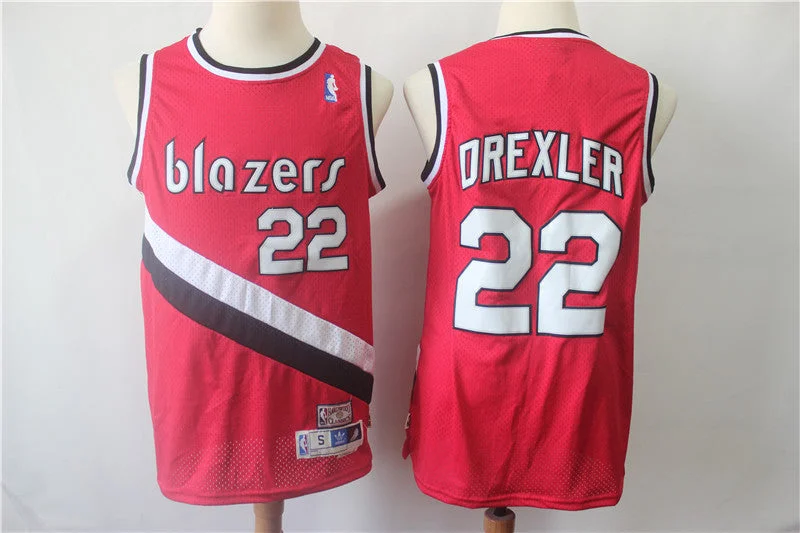 Basketball Jersey For Players Of All Ages-Blazers 22 Clyde Drexler Red Hardwood Classics Swingman Basketball Jersey