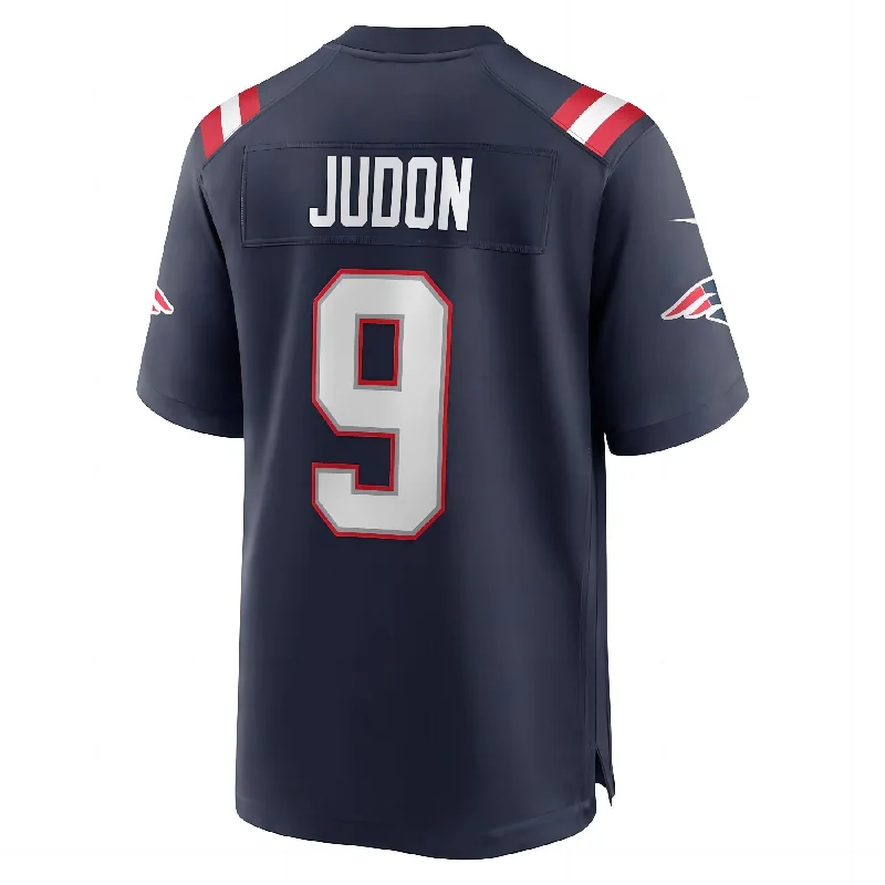 Rugby Jersey For Coaches-NE.Patriots #9 Matt Judon Navy Game Player Jersey Stitched American Football Jerseys