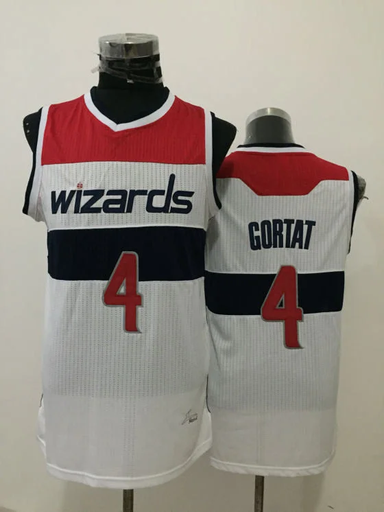 Basketball Jersey For Championship Games-Wizards 4 Marcin Gortat White New Revolution 30 Basketball Jersey