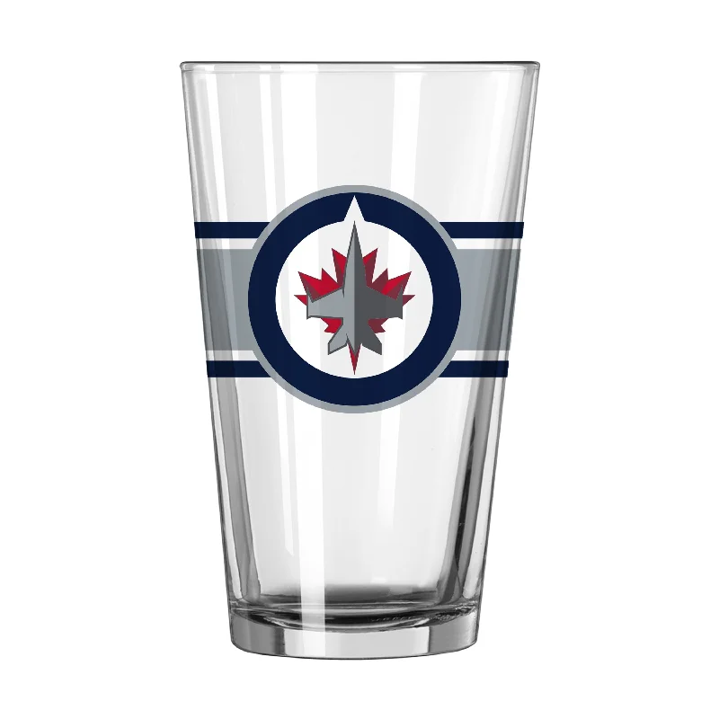 Rugby Team Mug-Winnipeg Jets 16oz Stripe Pint Glass