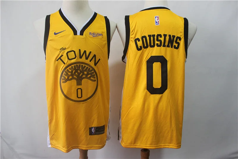 Basketball Jersey For Winter Basketball-Warriors 0 DeMarcus Cousins Yellow 2018-19 Earned Edition Swingman Basketball Jersey