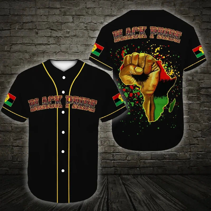 Football Jersey With Form-Fitting Design-Basketball Jersey With Form-Fitting Design-Baseball Jersey With Retro Arcade Look-Juneteenth Black Power African American African Pride Baseball Tee Jersey Shirts