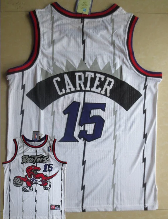 Basketball Jersey For Boys-Raptors 15 Carter White New Revolution 30 Basketball Jerseys