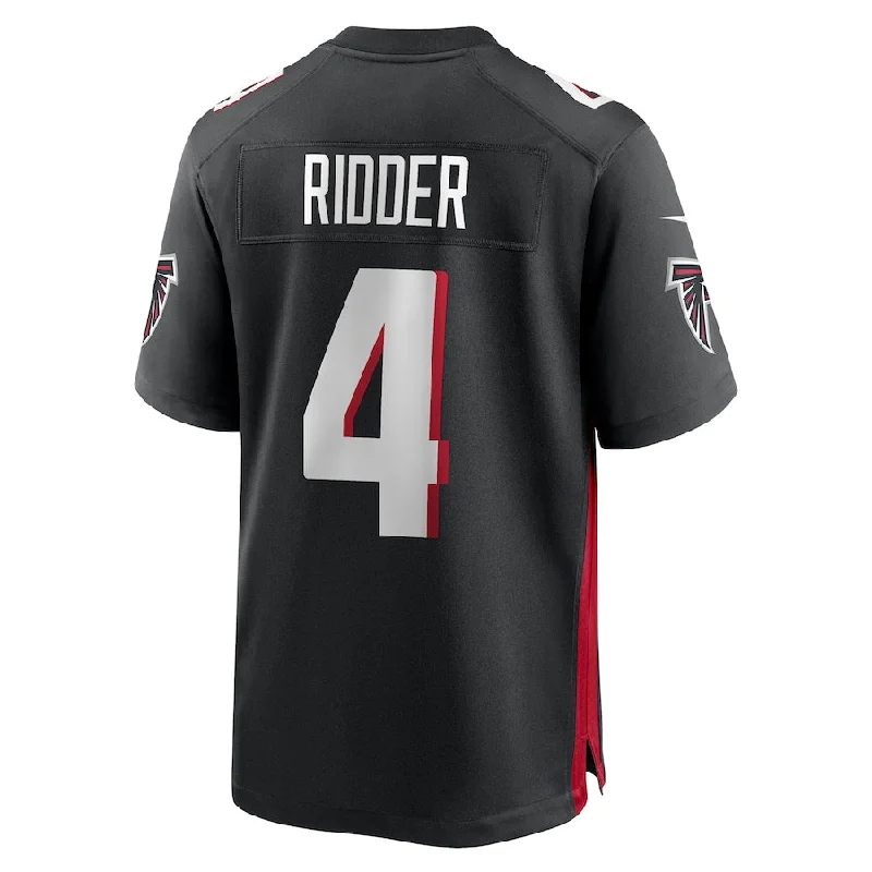 Rugby Jersey With Signature Branding-A.Falcons #4 Desmond Ridder Black 2022 Draft Pick Player Game Jersey Stitched American Football Jerseys