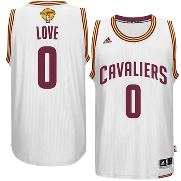 NCAA Basketball Jersey-Cavaliers 0 Kevin Love White 2017 Finals Swingman Basketball Jersey