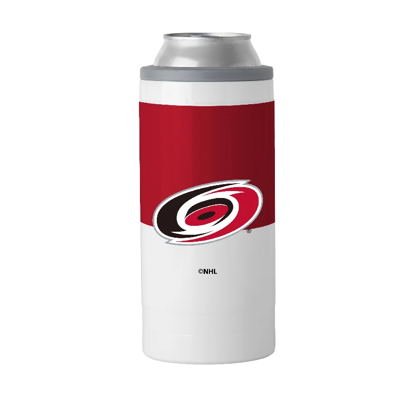 Team Mug For Supporters-Carolina Hurricanes Colorblock 12oz Slim Can Coolie