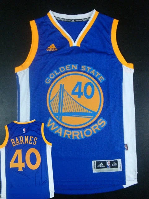 Basketball Jersey With Player Name-Warriors 40 Barnes Blue New Revolution 30 Basketball Jersey