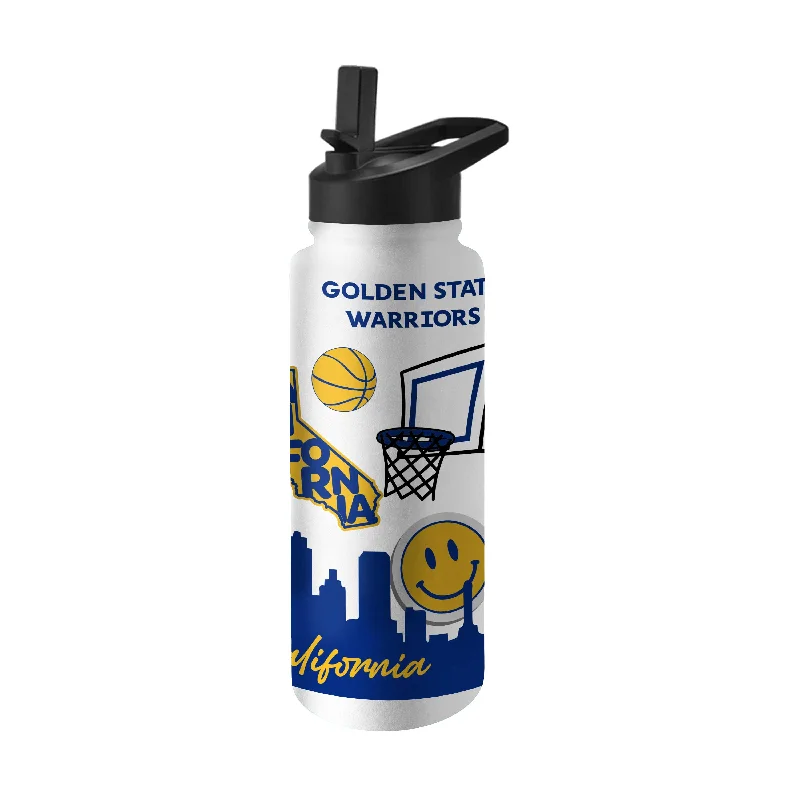 Team Mug With Matte Finish-Golden State Warriors Native 34oz Quencher Bottle