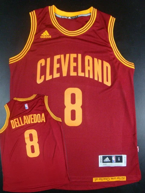 Basketball Jersey With Large Custom Prints-Cavaliers 8 Dellavedova Red 2014-15 Hot Printed New Rev 30 Basketball Jersey