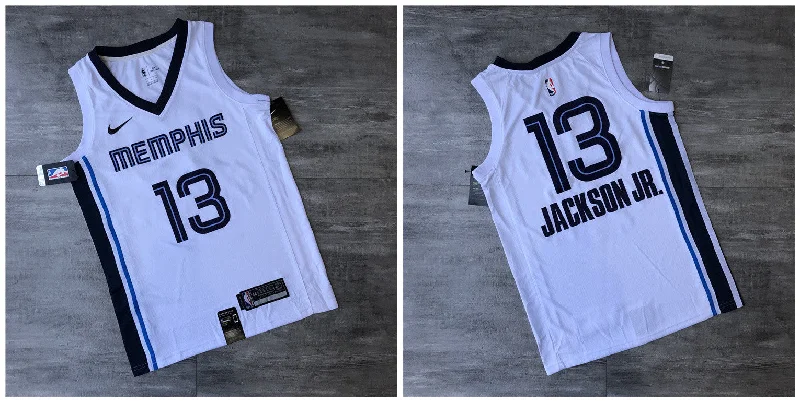 Basketball Jersey With Side Panels-Grizzlies 13 Jaren Jackson Jr. White Swingman Printed Basketball Jersey