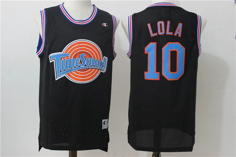 Basketball Jersey For Training-Tune Suqad 10 Lola Black Stitched Movie Basketball Jersey