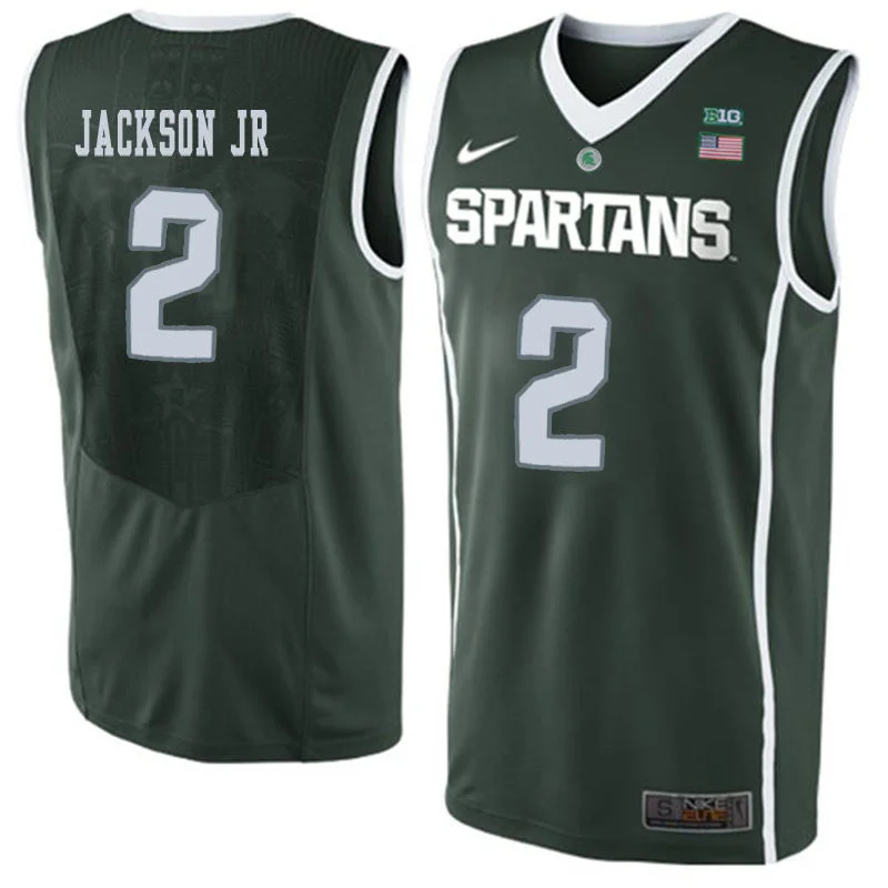 Personalized Basketball Jersey For Men-Michigan State 2 Jaren Jackson Jr. Green College Basketball Basketball Jersey